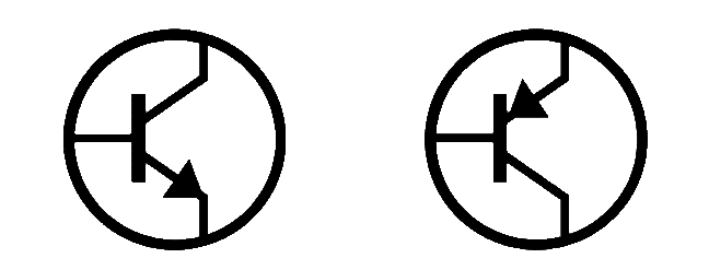 Image schematisé de deux transistor, un NPN et un PNP